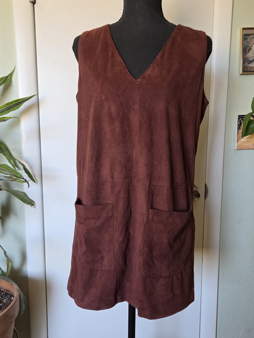 Burgundy/Brown Shift Dress